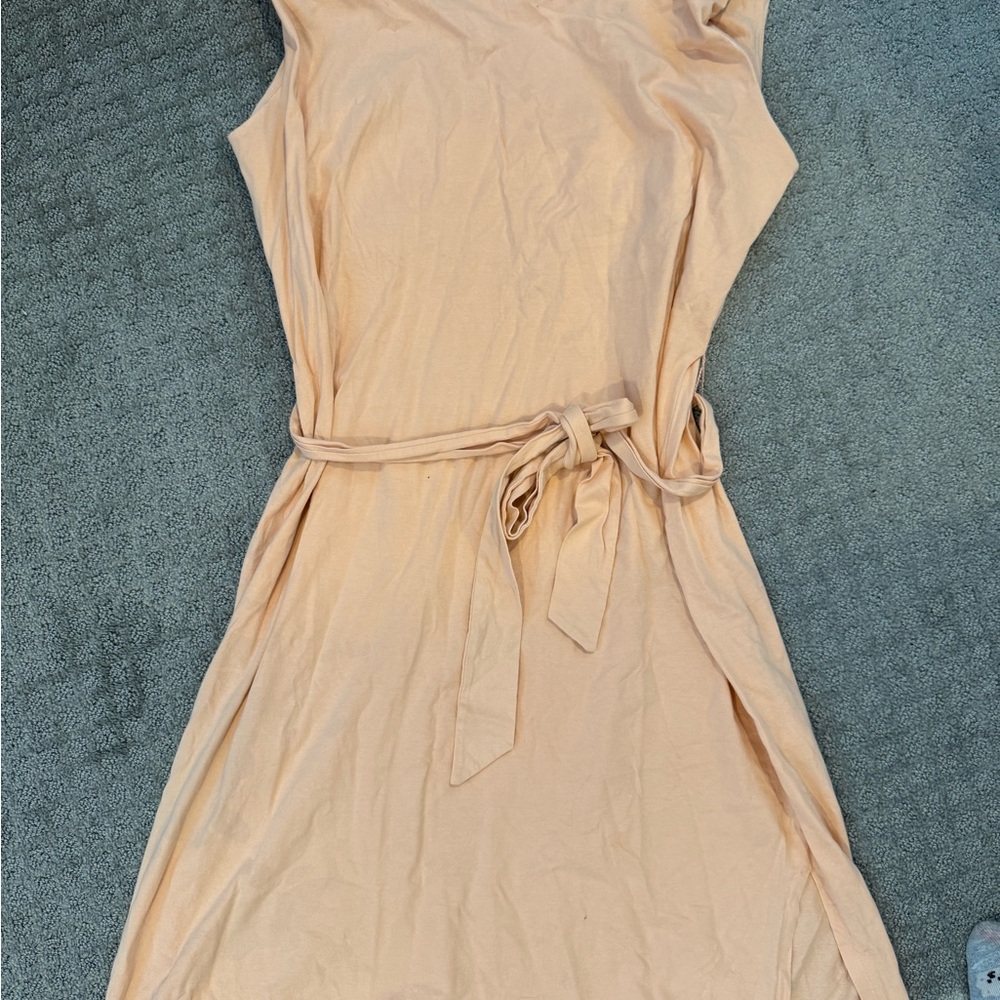 Express Peach Midi Dress with Belt